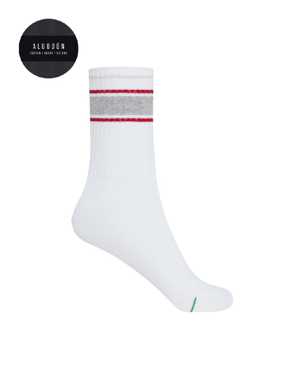 punto blanco Pack de 3 calcetines de algodón dep. rayas - puño americano Solo queda un día