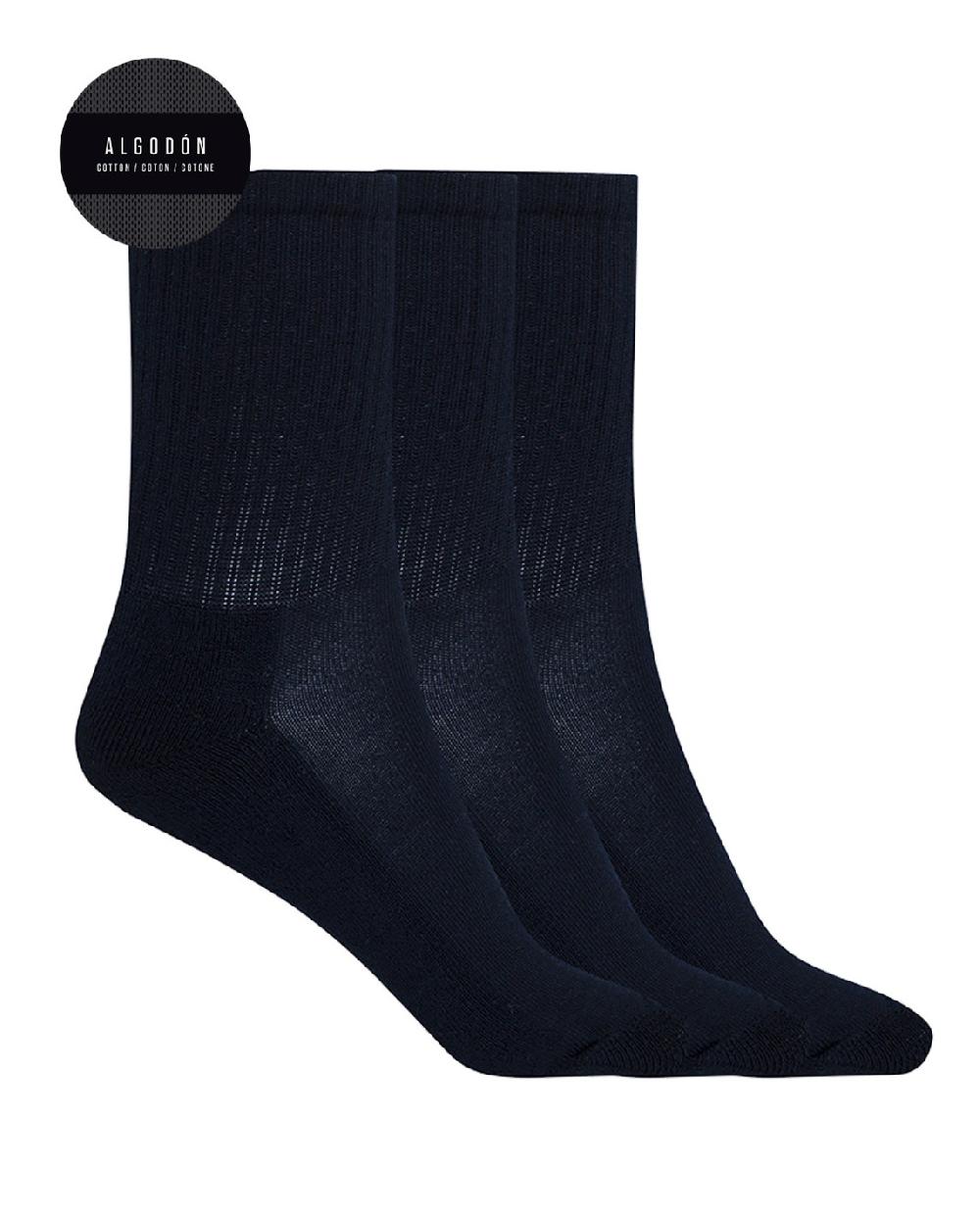 punto blanco Pack de 3 calcetines de alg sport con puño americano - Basix