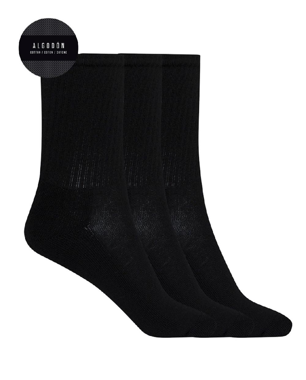 punto blanco Pack de 3 calcetines de alg sport con puño americano - Basix