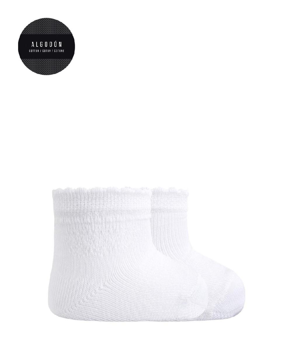 punto blanco Pack de 2 calcetines de algodón mercerizado - calado y liso