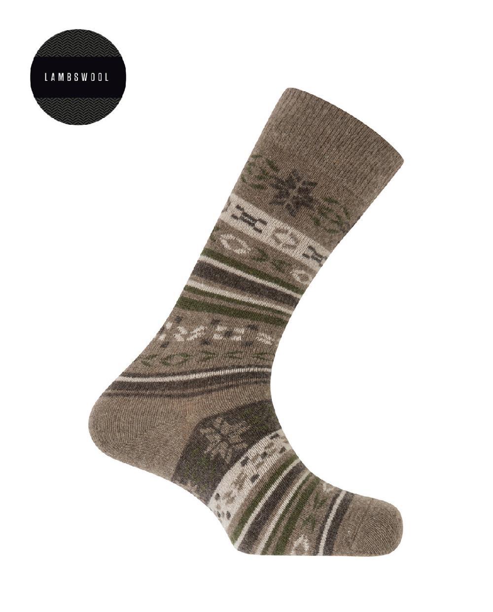 punto blanco Calcetines de lambswool - cenefa nórdica