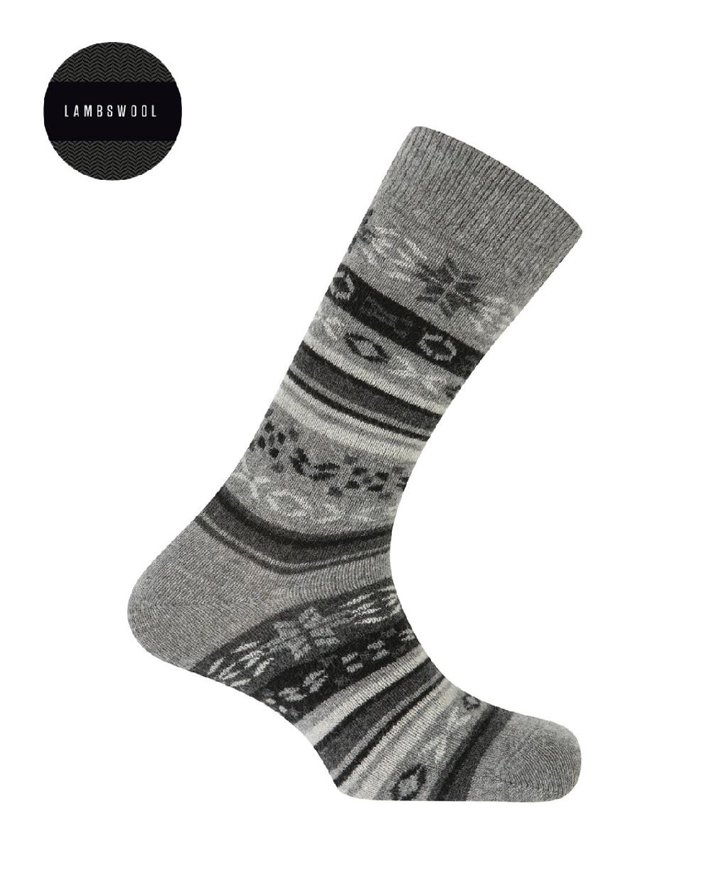 punto blanco Calcetines de lambswool - cenefa nórdica