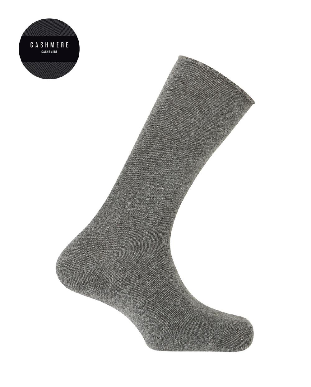 punto blanco Calcetines de cashmere/lana - lisos - puño roulé