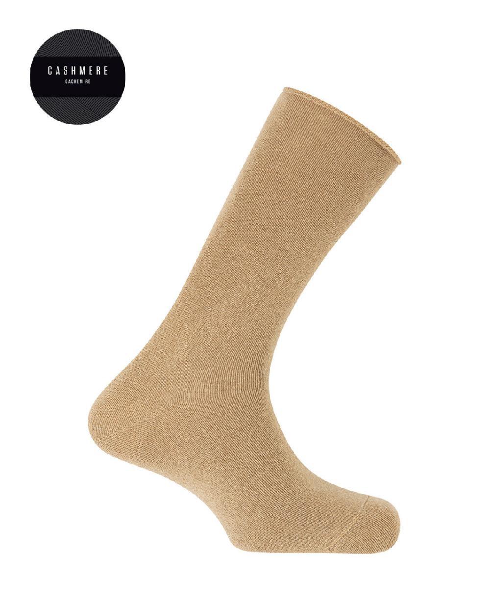 punto blanco Calcetines de cashmere/lana - lisos - puño roulé