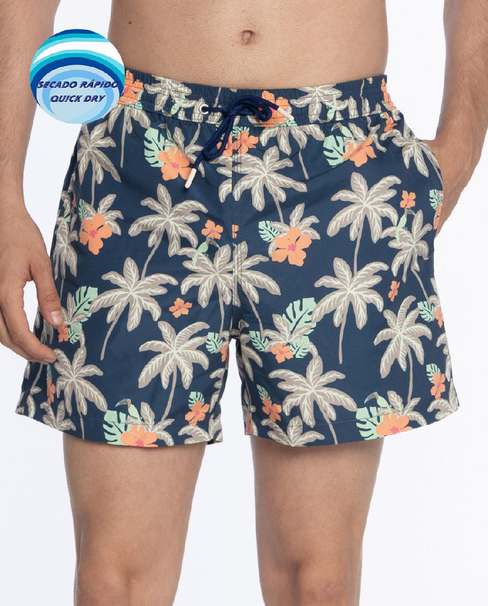 punto blanco Short estampado tropical. Paradise Gran oferta