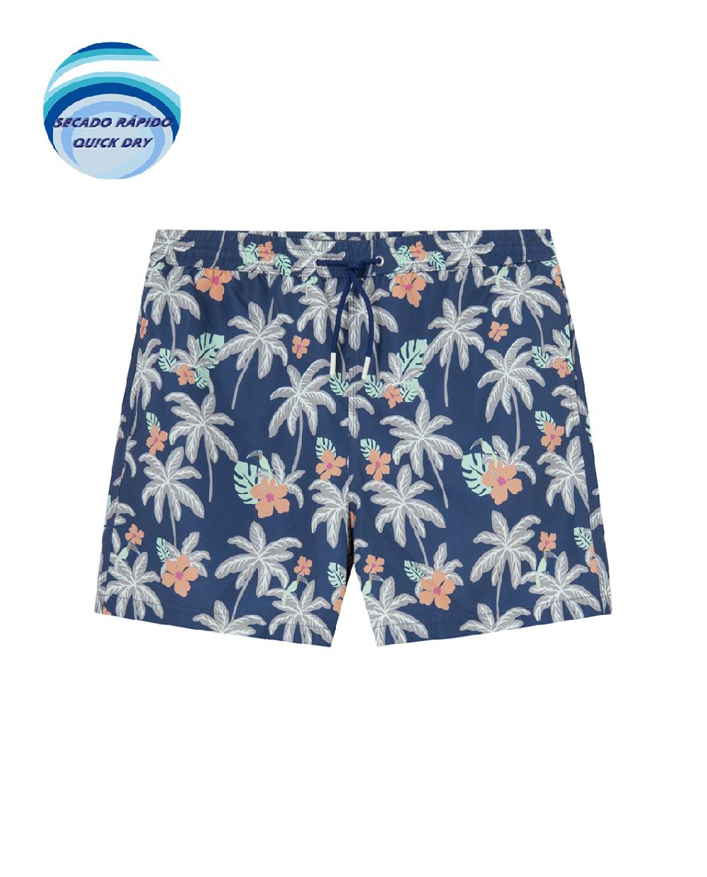 punto blanco Short estampado tropical. Paradise Gran oferta