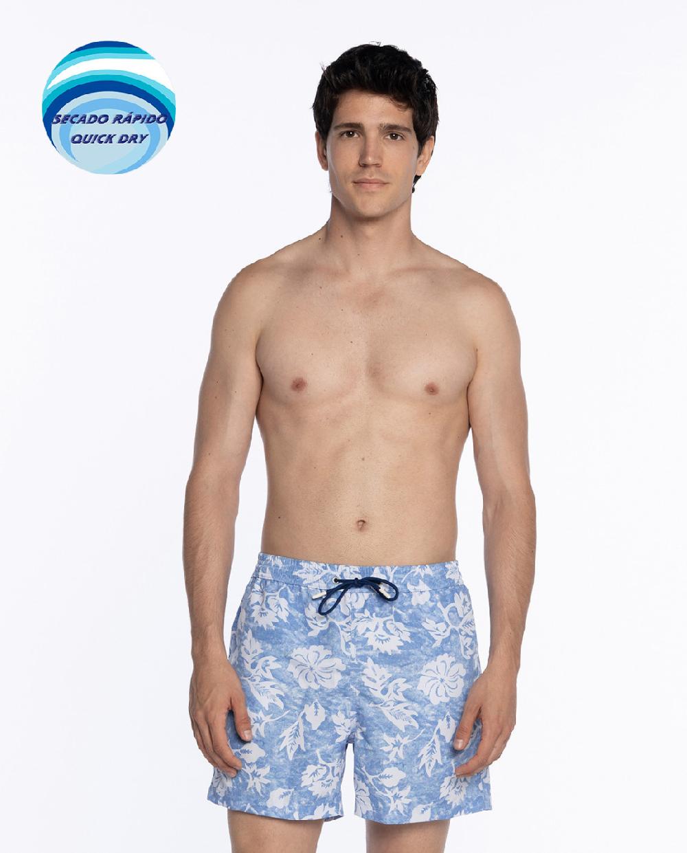 punto blanco Short estampado de flores. Paradise