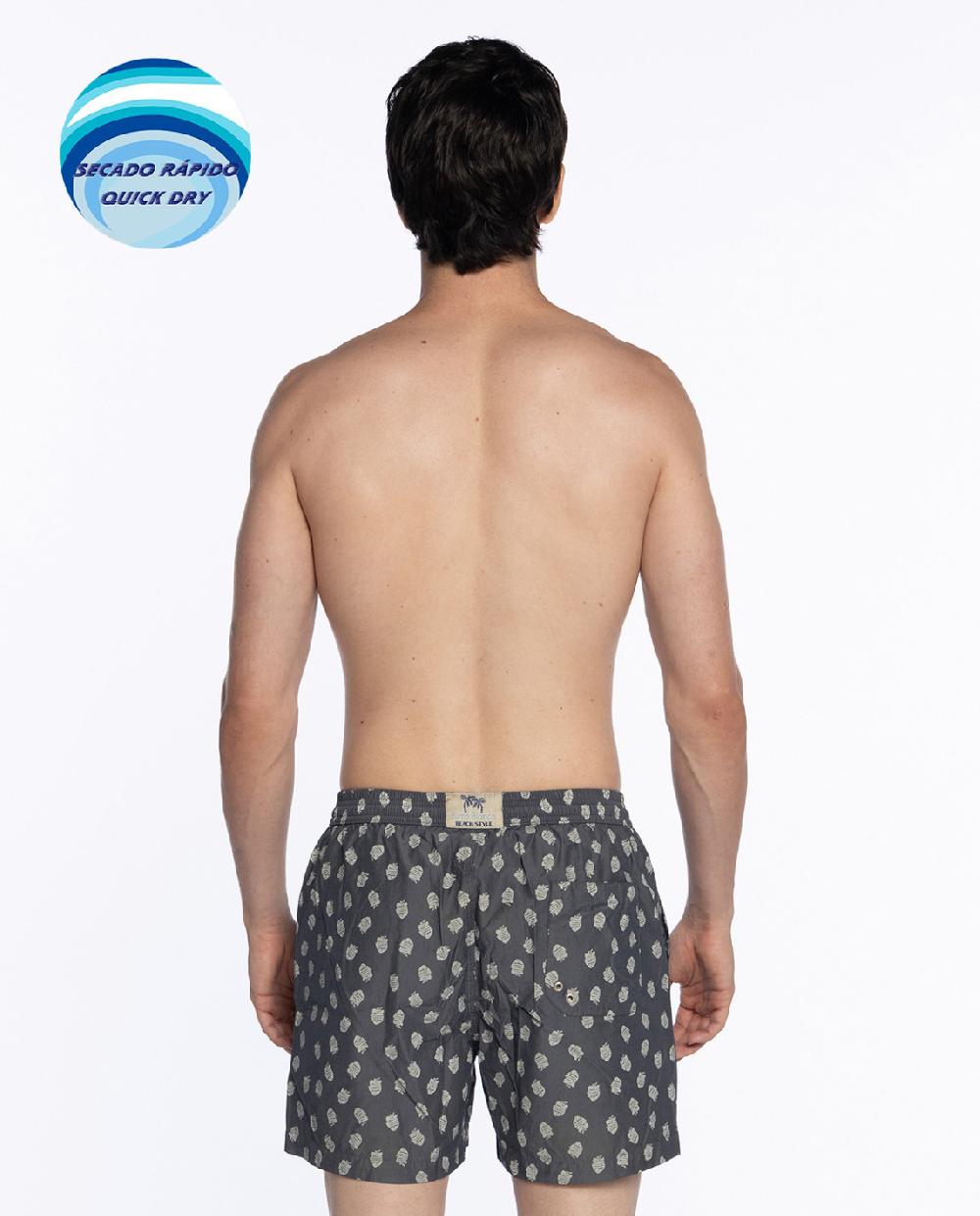 punto blanco Short estampado de peces. Paradise Rebajas de fábrica