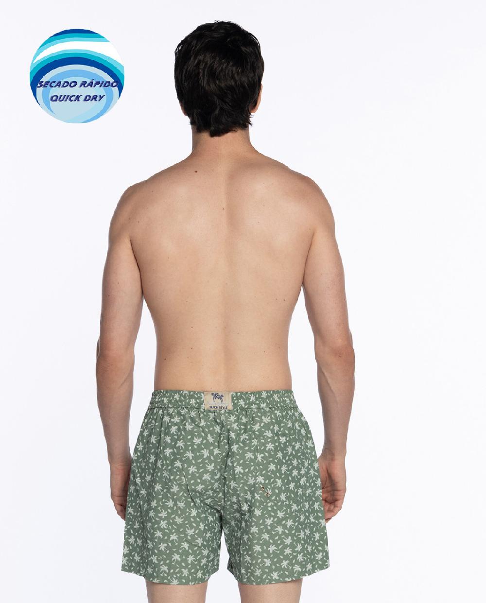punto blanco Short estampado de palmeras. Paradise Los más vendidos