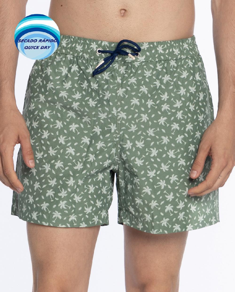 punto blanco Short estampado de palmeras. Paradise Los más vendidos