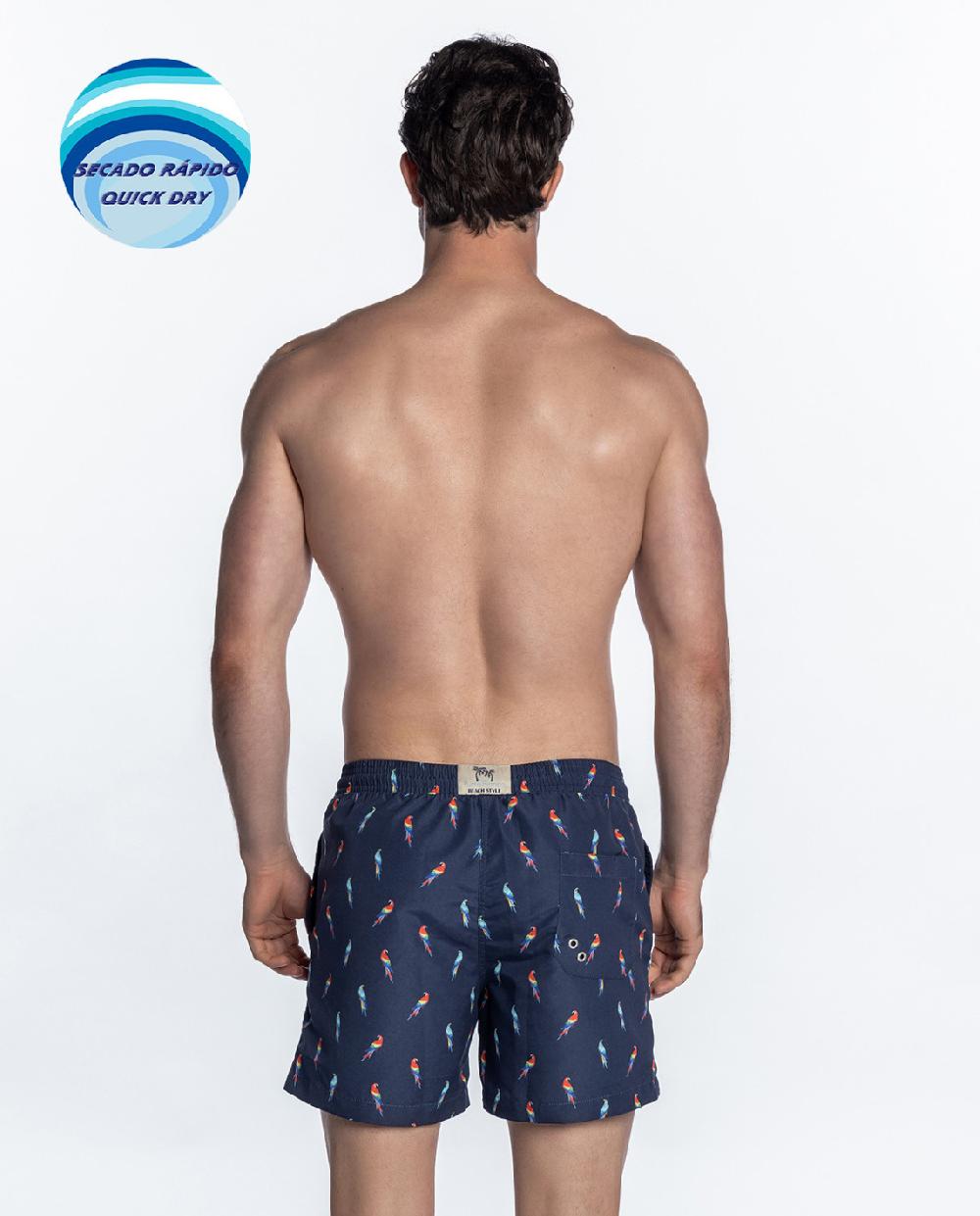 punto blanco Short estampado de papagayos. Sailboat Tienda