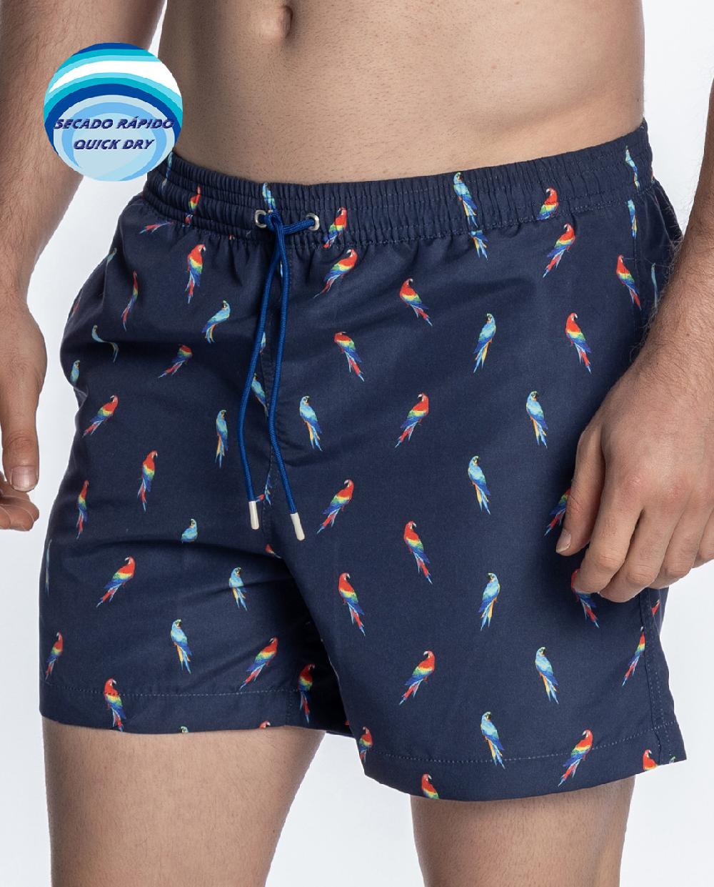 punto blanco Short estampado de papagayos. Sailboat Tienda