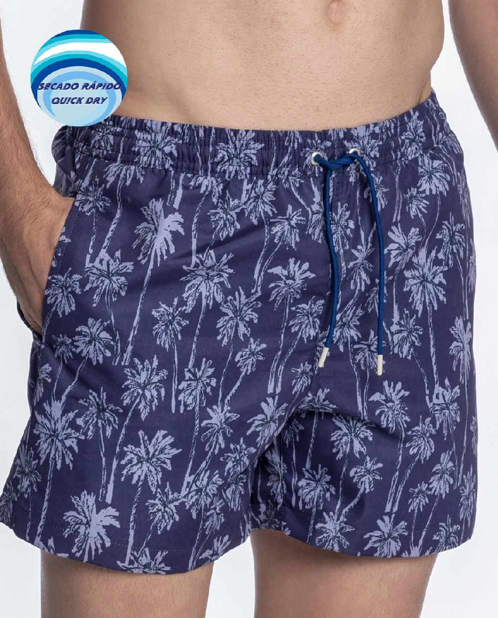 punto blanco Short estampado de palmeras. Sailboat Liquidación