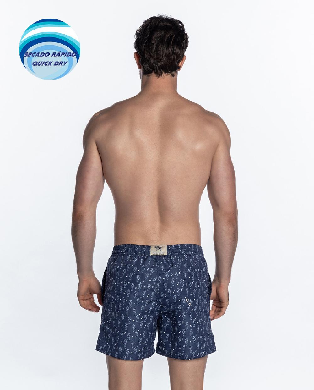 punto blanco Short estampado de caballos de mar. Sailboat Mejor oferta