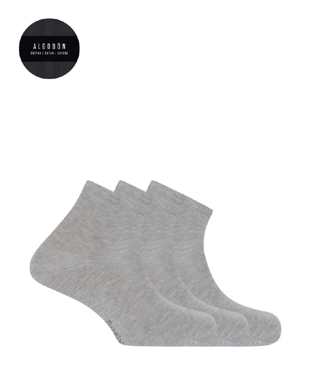 punto blanco Pack de 3 calcetines de algodón lisos - Basix