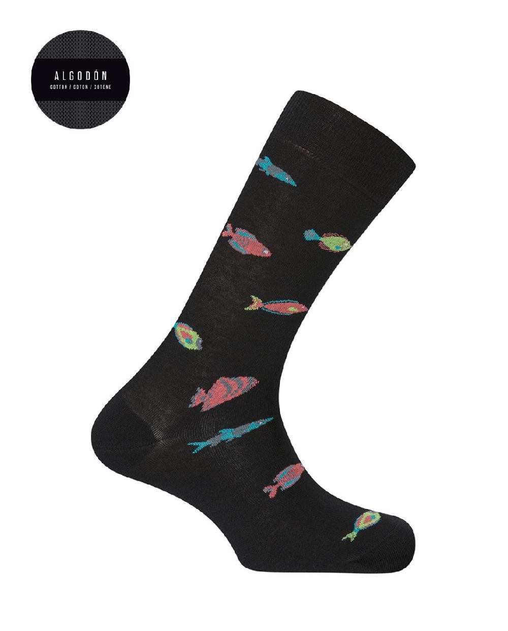 punto blanco Calcetines de algodón - peces