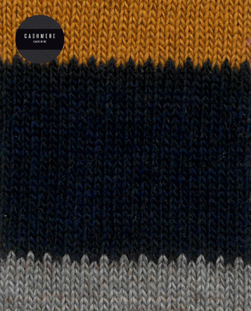 punto blanco Calcetines de cashmere/lana - rayas - puño roulé Tienda