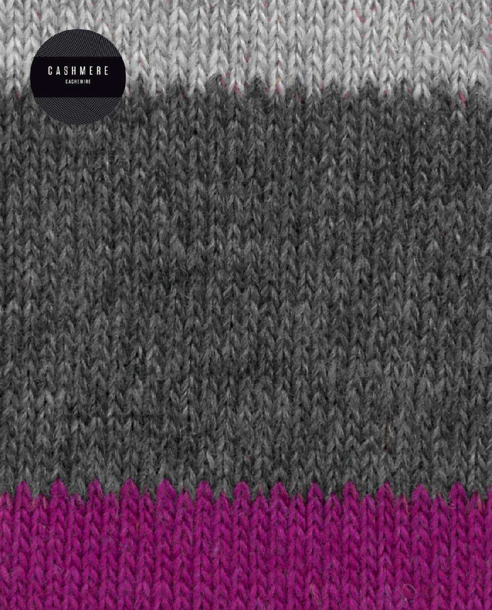 punto blanco Calcetines de cashmere/lana - rayas - puño roulé Mejor oferta