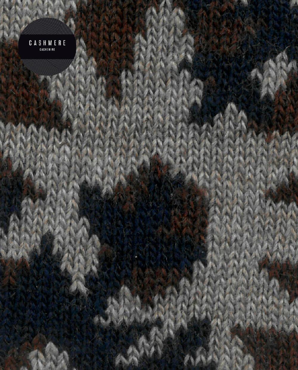 punto blanco Calcetines de cashmere/lana - flores de nieve - puño roulé Envío gratis