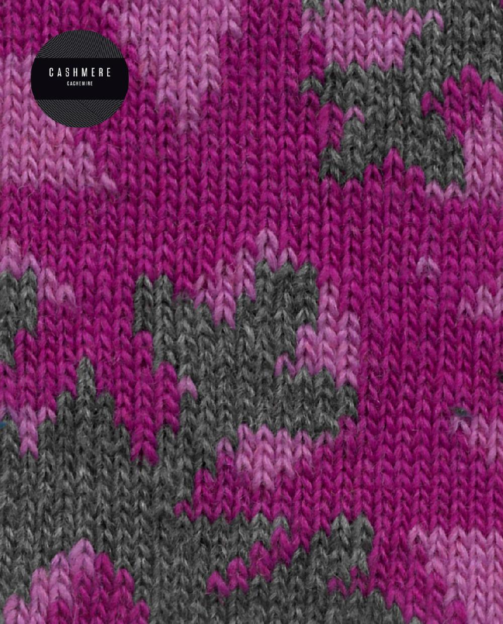 punto blanco Calcetines de cashmere/lana - flores de nieve - puño roulé ÚLTIMAS EDICIONES
