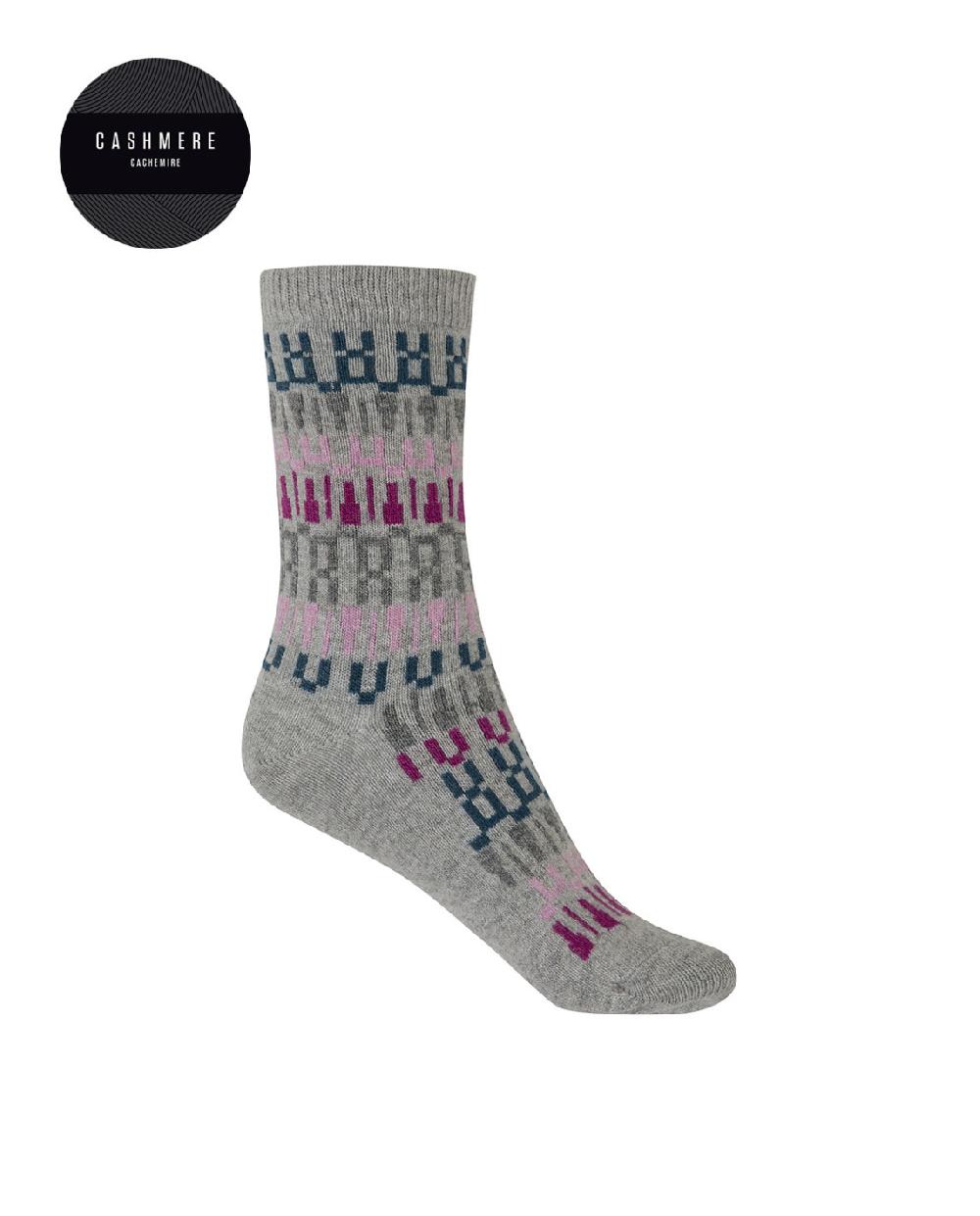 punto blanco Calcetines de cashmere/lana - cenefa nórdica