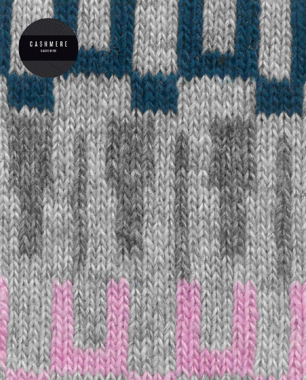 punto blanco Calcetines de cashmere/lana - cenefa nórdica Promoción por tiempo limitado