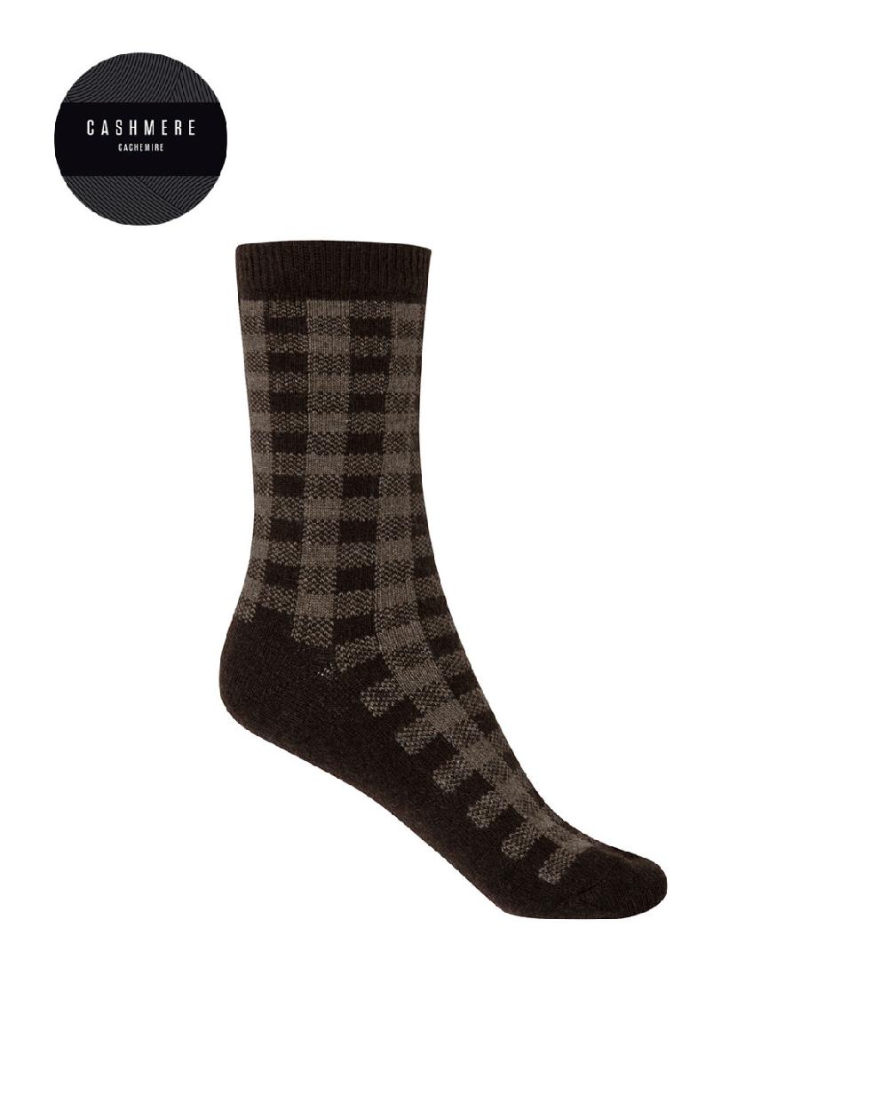 punto blanco Calcetines de cashmere/lana - cuadros
