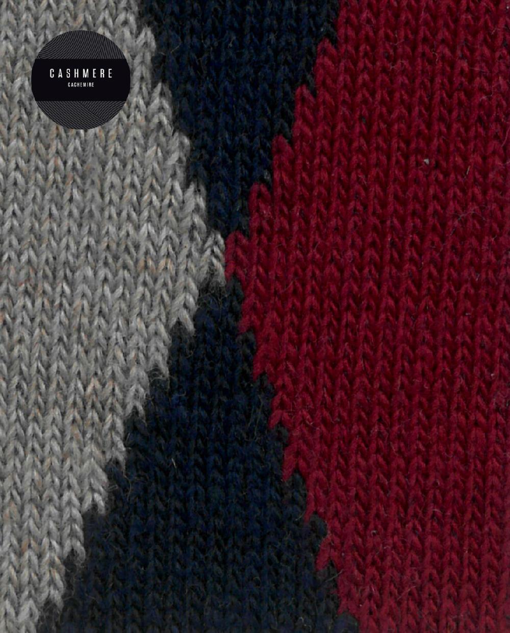 punto blanco Calcetines de cashmere/lana - rombos - puño roulé Envío internacional gratuito