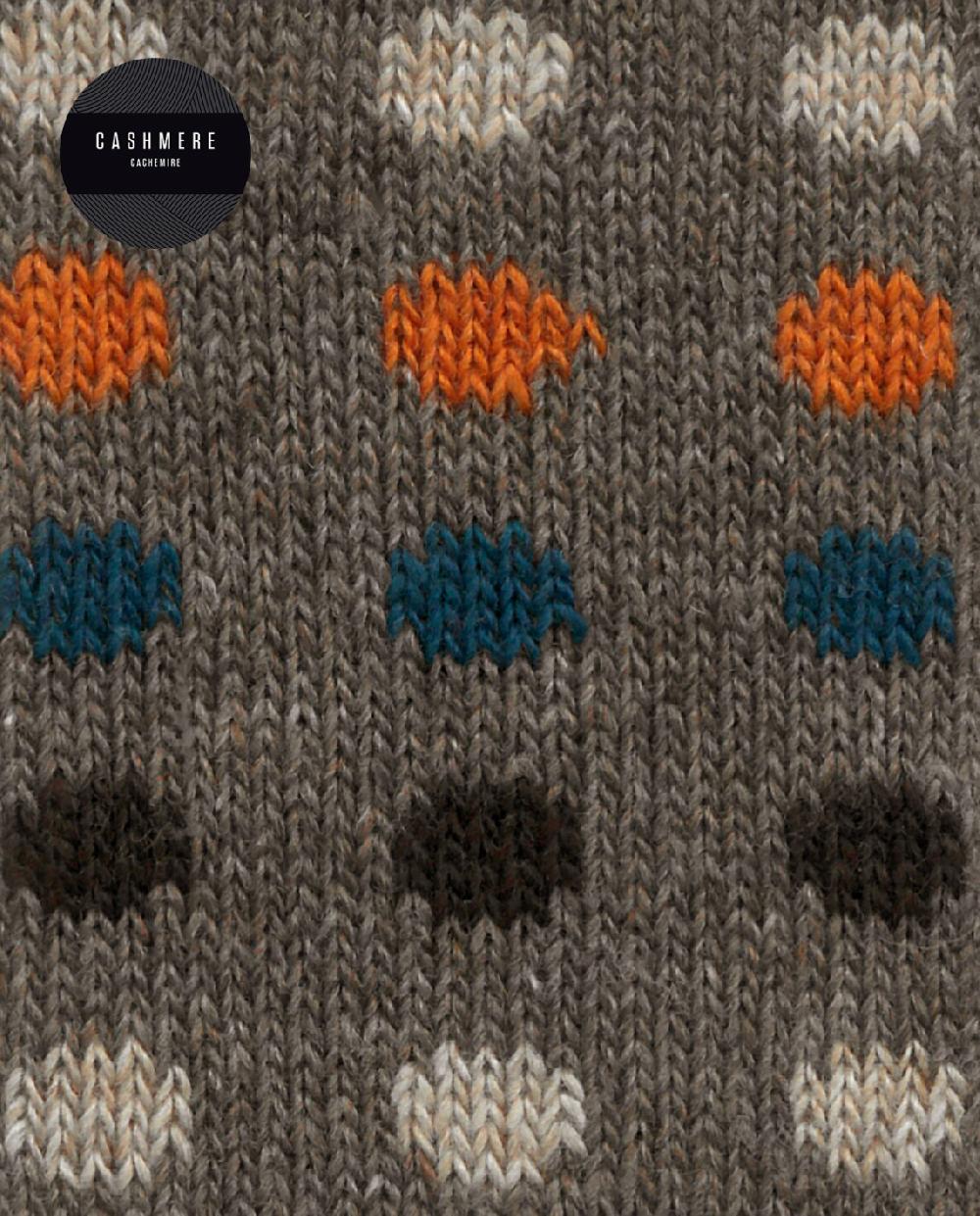 punto blanco Calcetines de cashmere/lana - lunares - puño roulé Tienda de fábrica