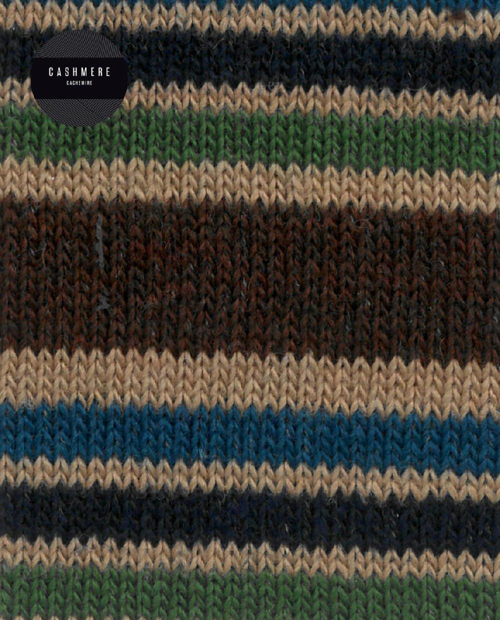 punto blanco Calcetines de cashmere/lana - listado - puño roulé En oferta
