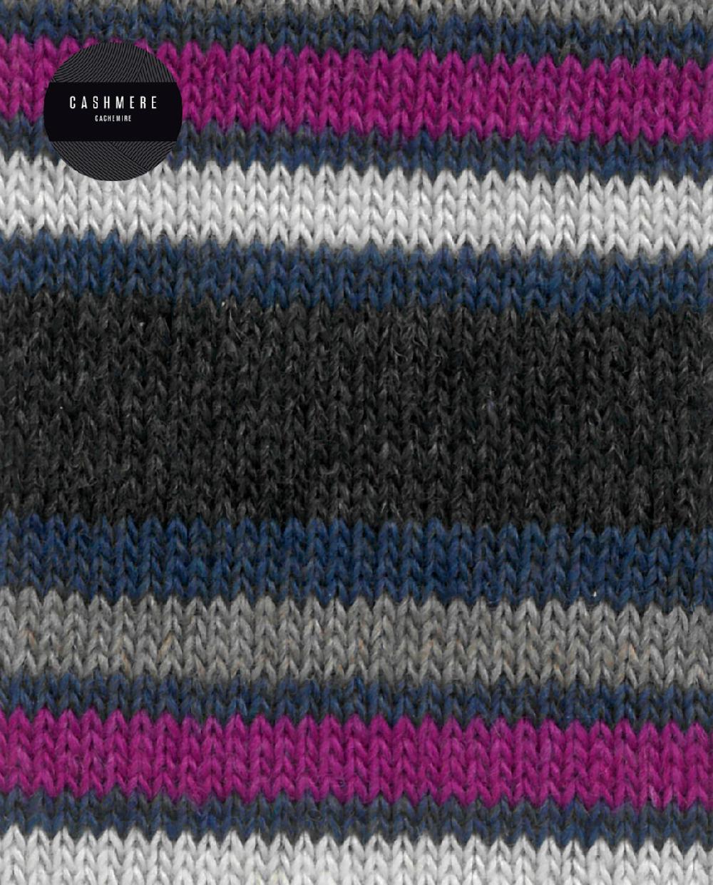 punto blanco Calcetines de cashmere/lana - listado - puño roulé Libre de impuestos