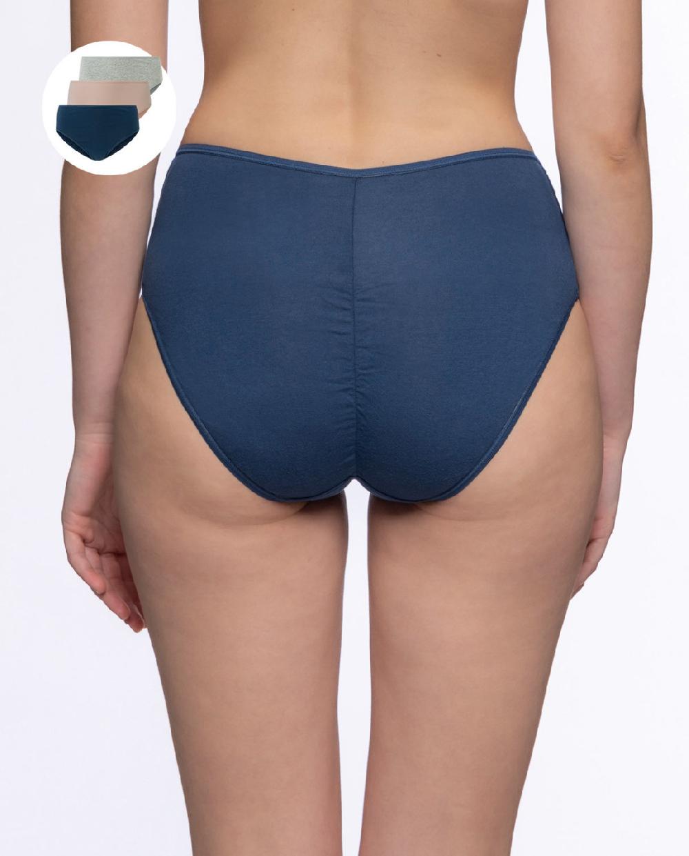 punto blanco Triplo Brief alto de algodón Outlet