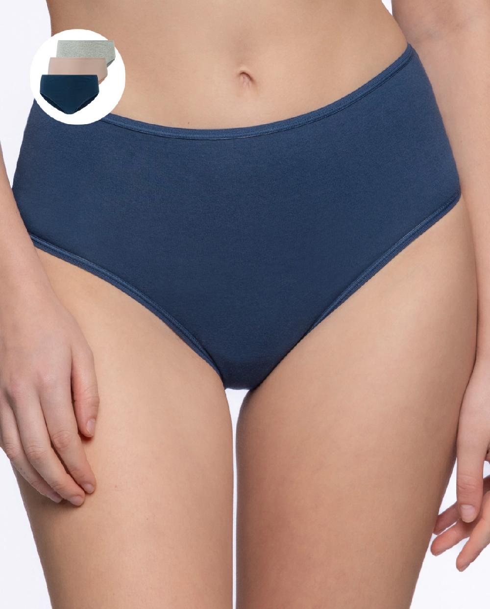 punto blanco Triplo Brief alto de algodón Outlet