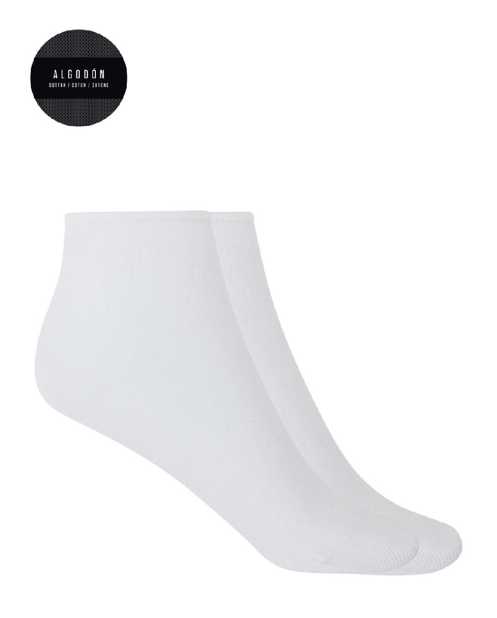 punto blanco Pack de 2 calcetines de algodón con puño roulé lisos