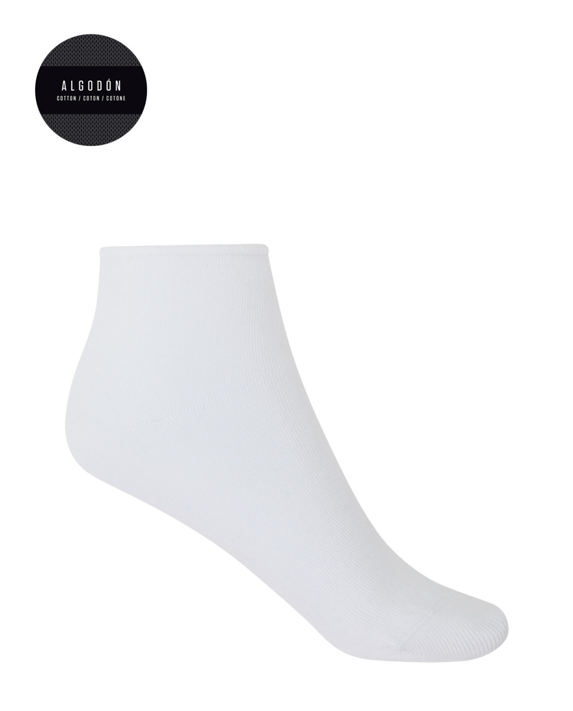 punto blanco Pack de 2 calcetines de algodón con puño roulé lisos Rebajas online