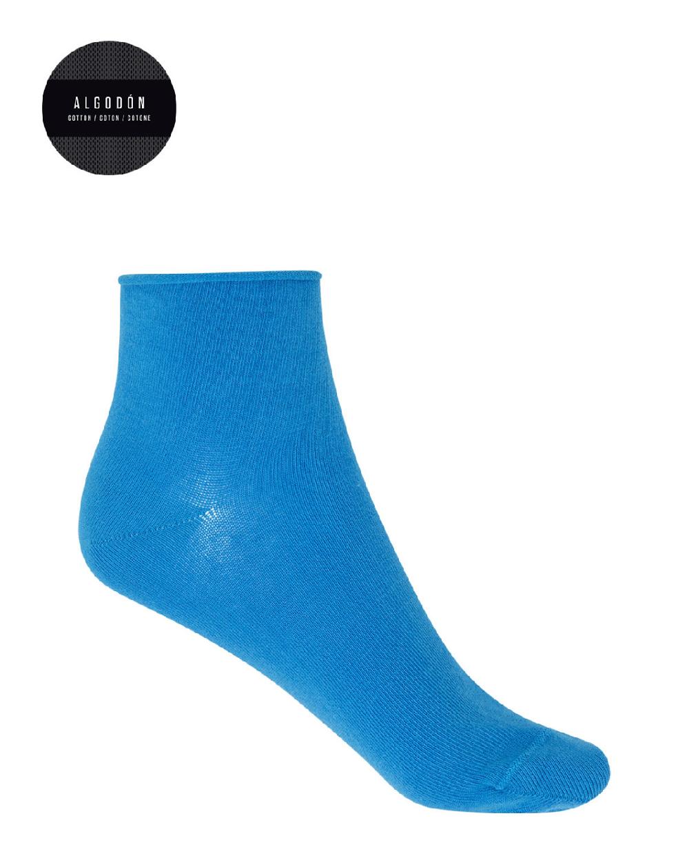 punto blanco Calcetines de algodón liso - puño roulé