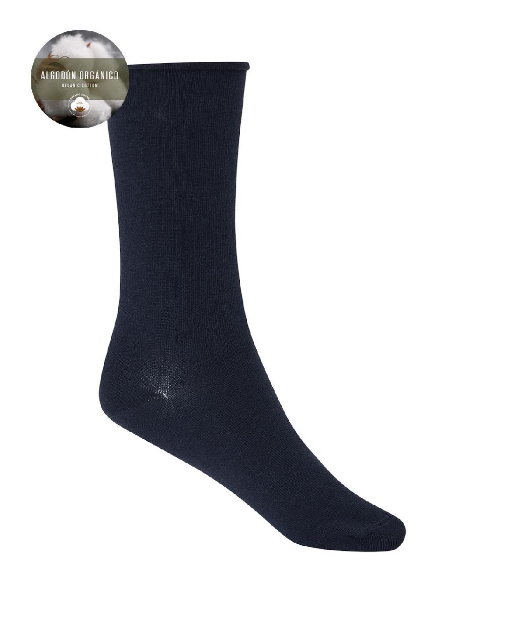 punto blanco Pack 2 calcetines de algodón orgánico lisos con puño roulé