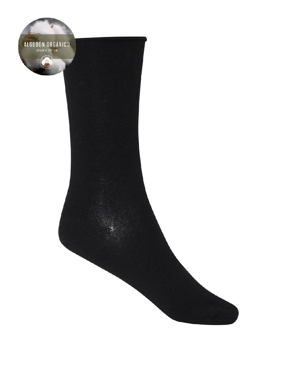 punto blanco Pack 2 calcetines de algodón orgánico lisos con puño roulé