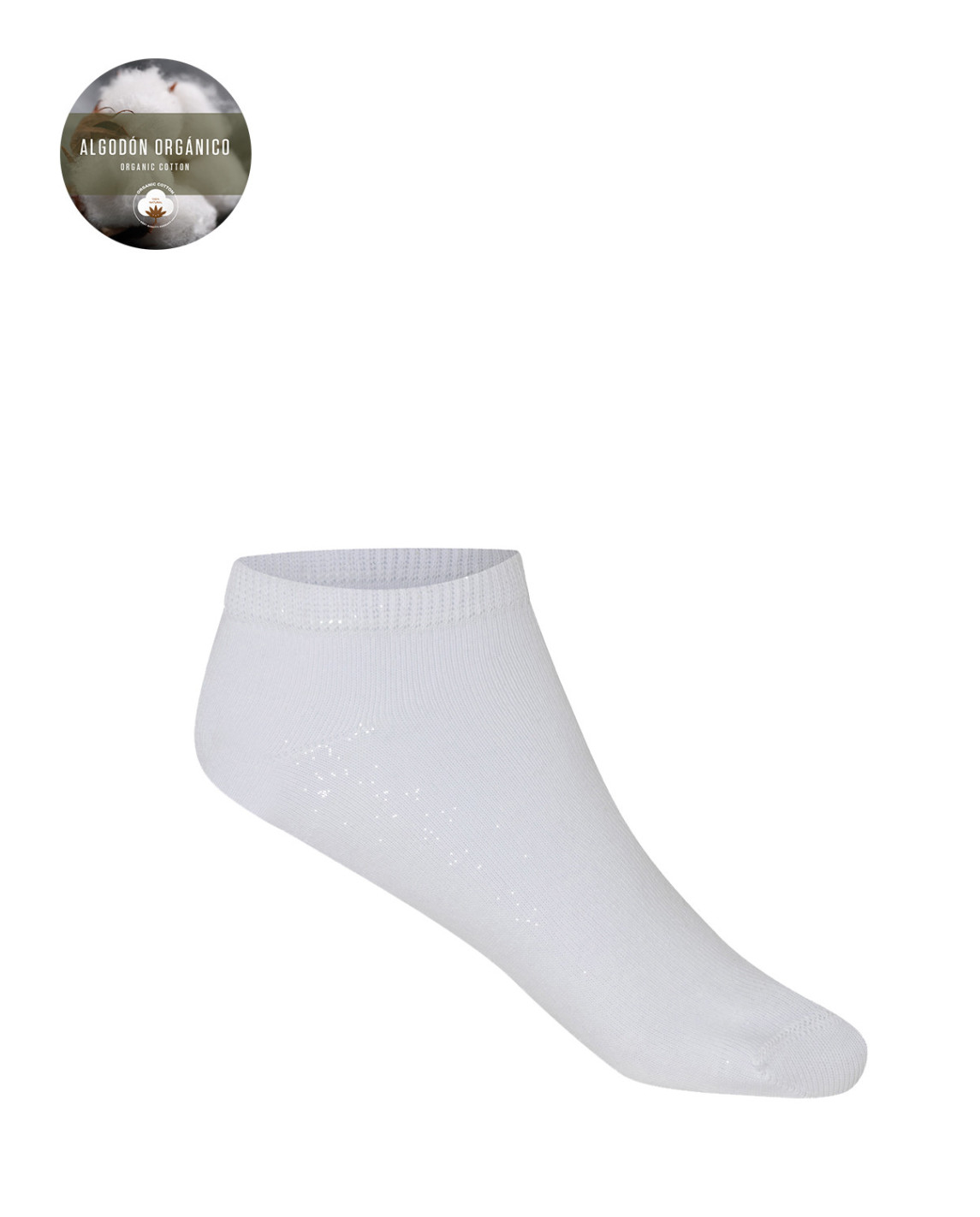 punto blanco Pack de 2 calcetines de algodón orgánico lisos