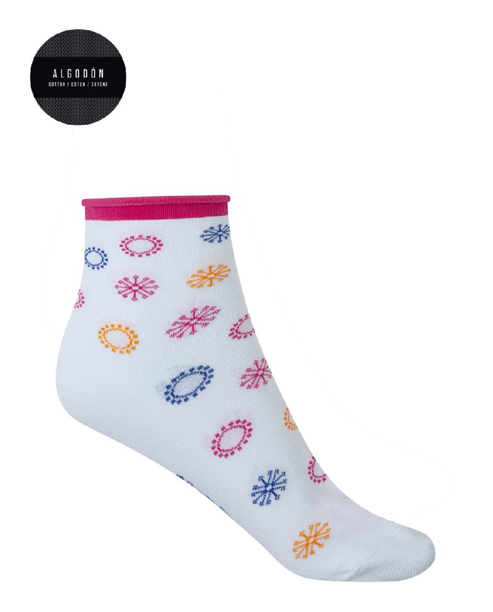 punto blanco Pack 2 pares de calcetines de algodón - fantasía-puño roulé Rebajas