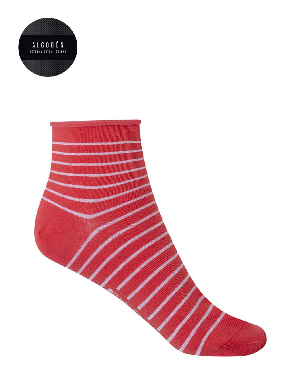 punto blanco Pack de 2 calcetines de algodón-lunares y rayas-puño roulé Gran oferta