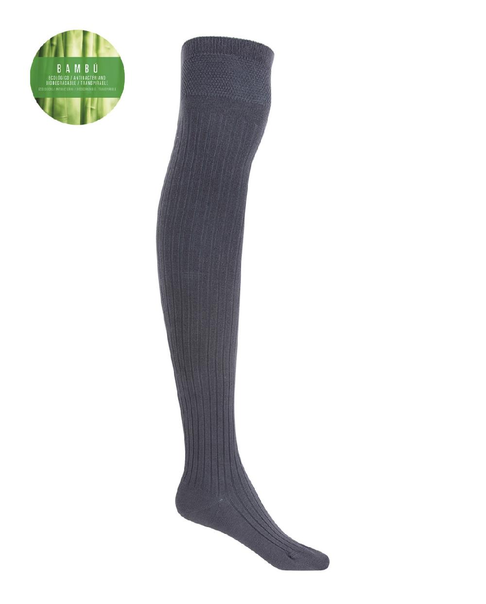 punto blanco High Knee de Rich bambú de canalé