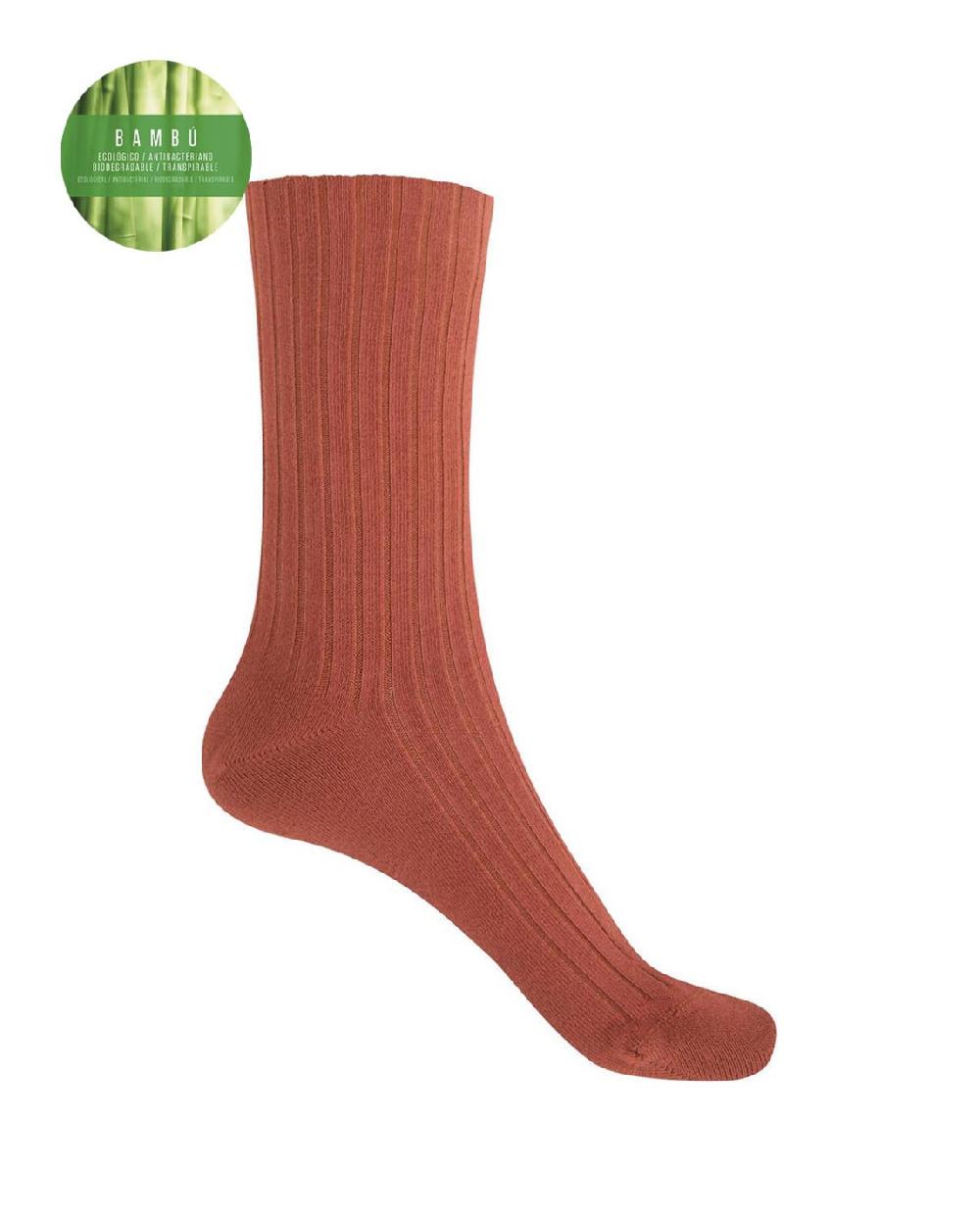 punto blanco Calcetines de bambú de canalé - puño no aprieta