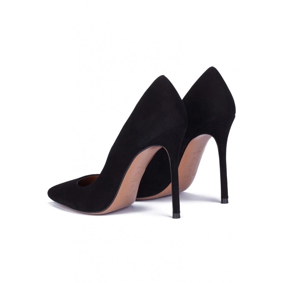 pura lópez Zapatos de salón con tacón alto en ante negro Precio ultrabajo