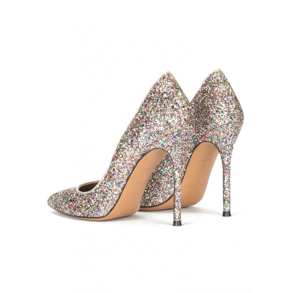pura lópez Zapatos de salón con tacón alto en glitter multicolor Promoción trimestral
