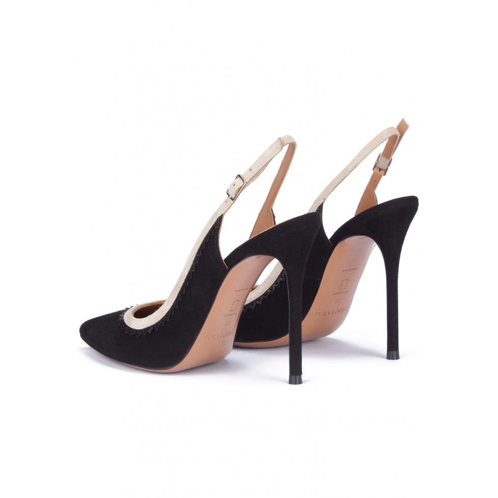 pura lópez Zapatos de tacón destalonados en color negro Gran oferta