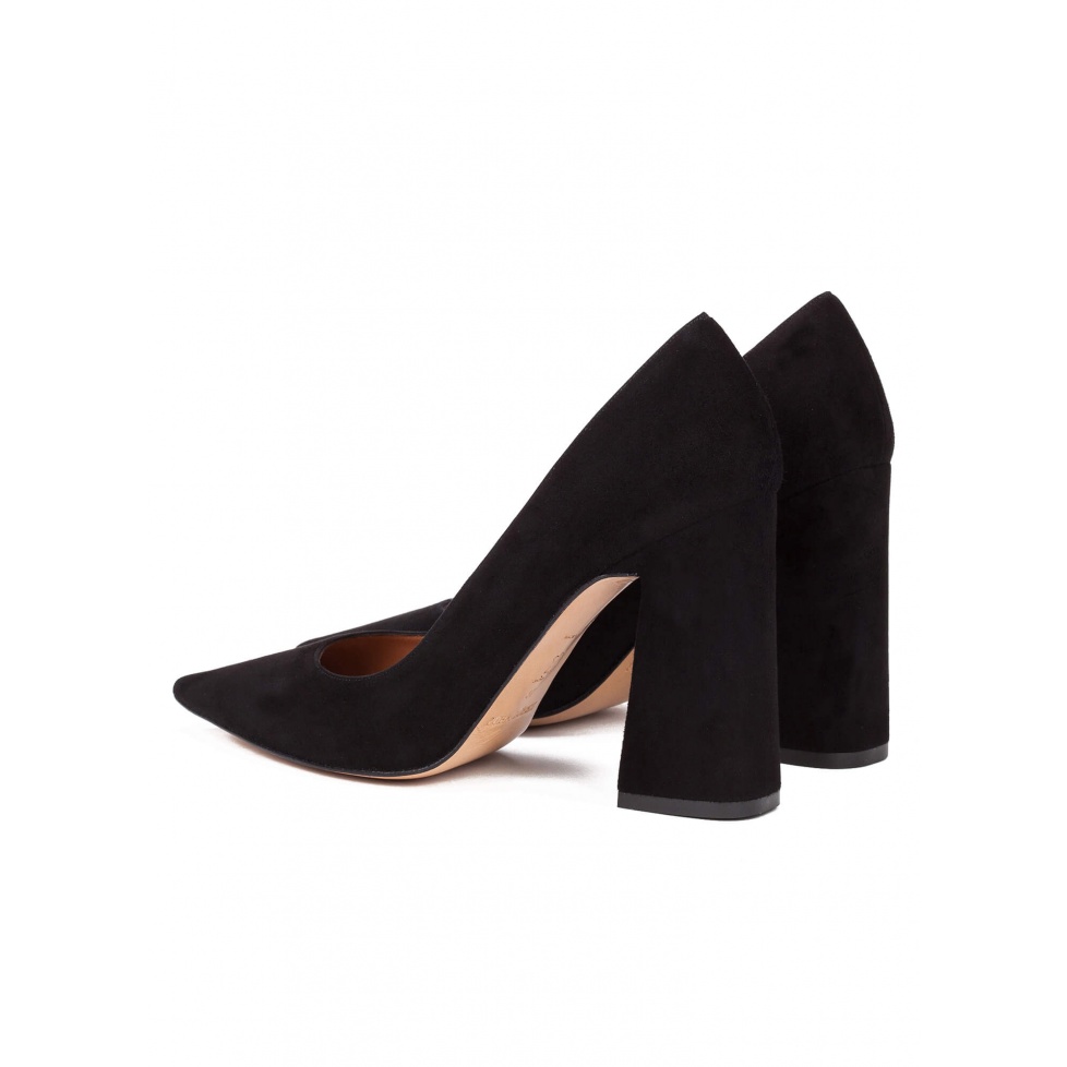 pura lópez Zapatos de salón de tacón alto en ante negro Últimos 3 días