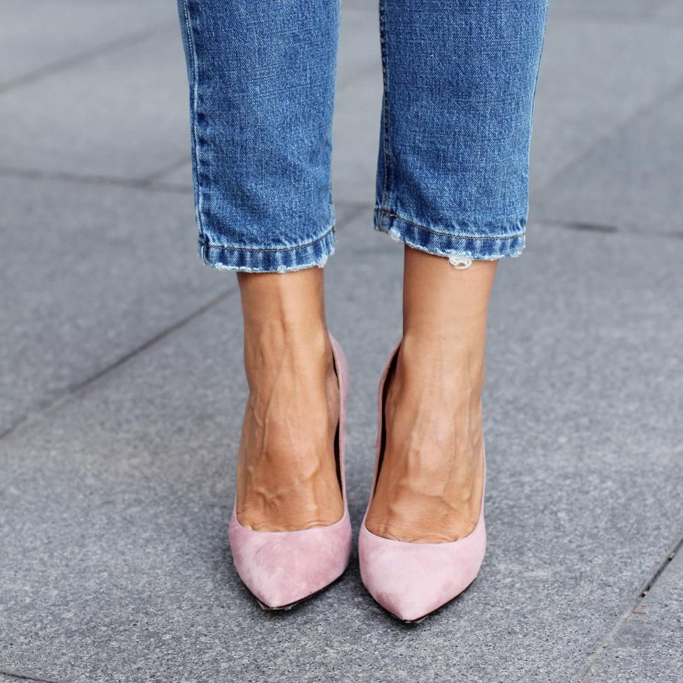 pura lópez Zapatos de salón de tacón alto en ante rosa COMPRAR AHORA