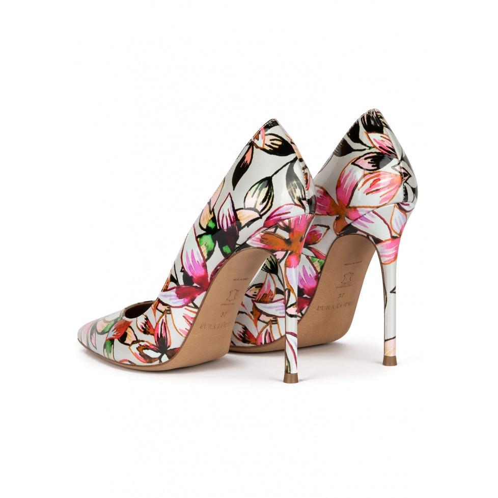 pura lópez Zapatos de punta con tacón fino de 11 cms con estampado floral Promoción trimestral