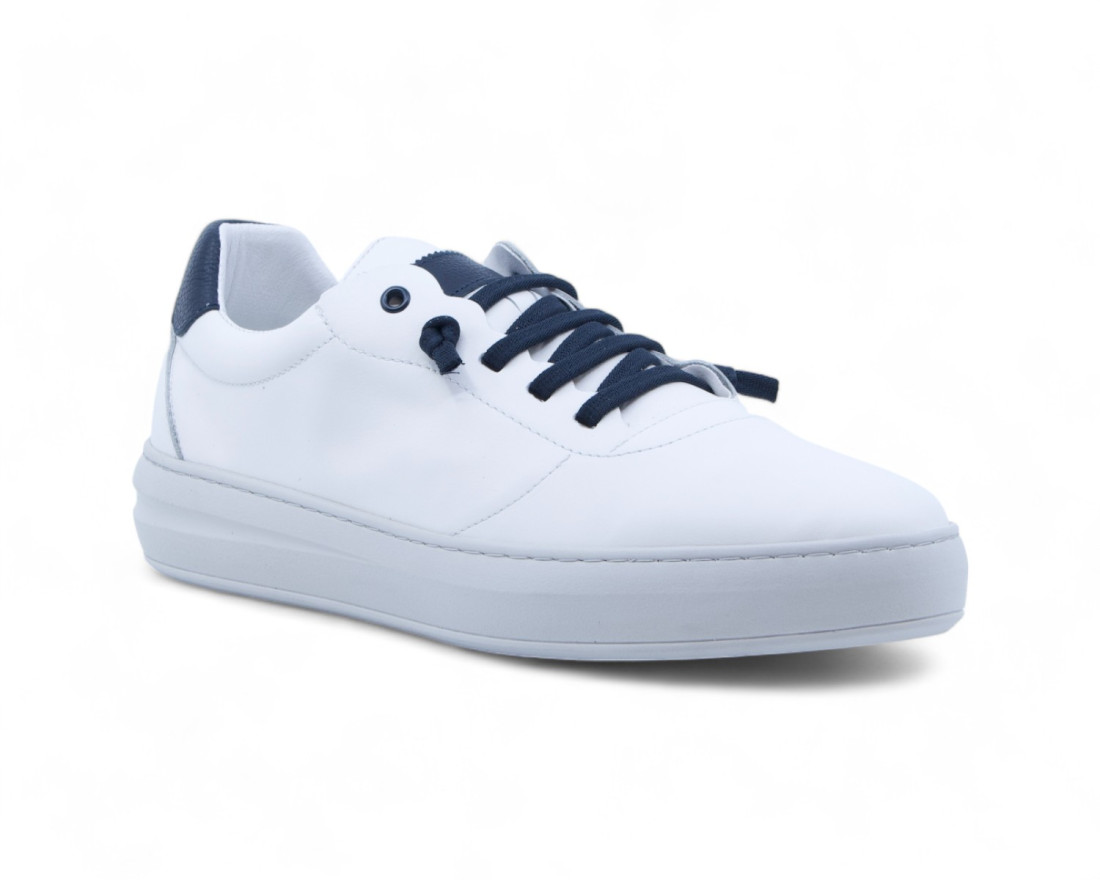 raquel perez Zapatilla Maxwell Piel Blanco Marino Hombre Precios de Black Friday